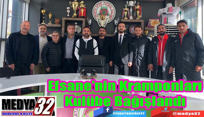 Ispartaspor’un Efsane Futbolcusu Sağtürk’ün Kramponu;  Efsane’nin Kramponları Kulübe Bağışlandı 