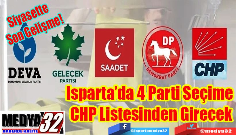Siyasette  Son Gelişme!  Isparta’da 4 Parti Seçime  CHP Listesinden Girecek