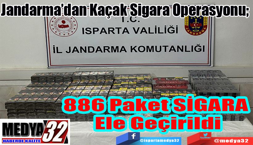 Jandarma’dan Kaçak Sigara Operasyonu;  886 Paket  SİGARA  Ele Geçirildi