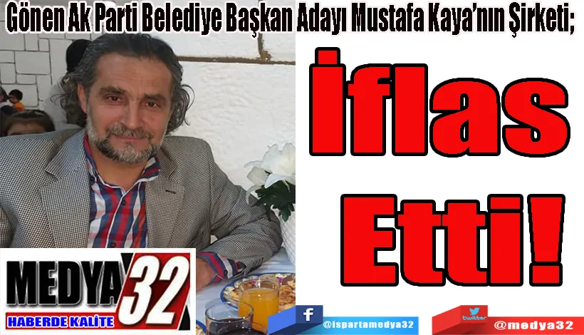  Gönen Ak Parti Belediye Başkan Adayı Mustafa Kaya’nın Şirketi;  İflas  Etti! 