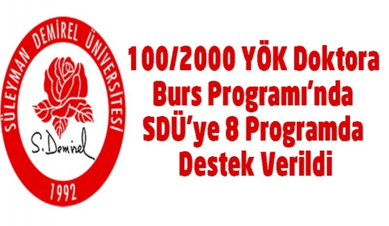 100/2000 YÖK Doktora Burs Programı’nda SDÜ’ye 8 Programda Destek Verildi
