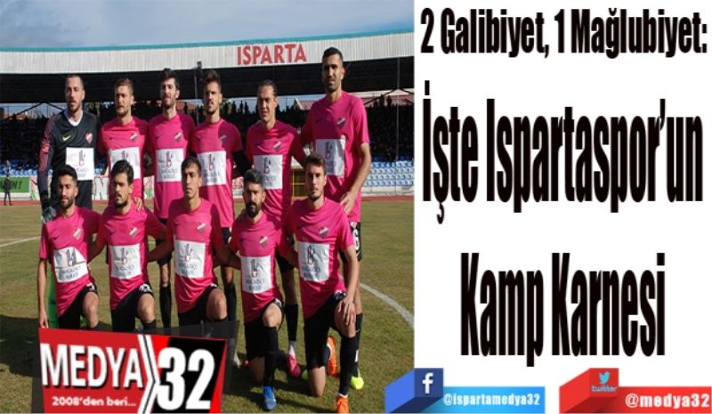 2 Galibiyet 1 Mağlubiyet: 
Ispartaspor’un 
Kamp Karnesi 
