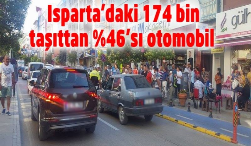 Isparta’daki 174 bin taşıttan %46’sı otomobil 