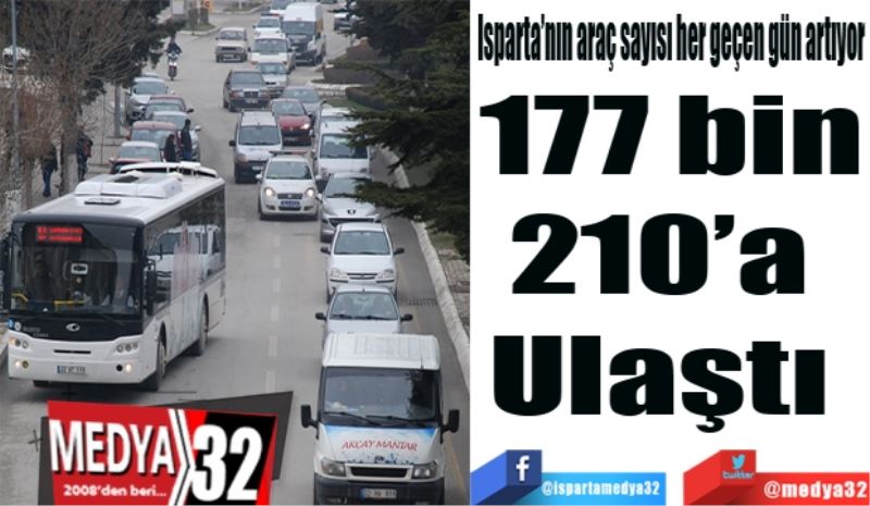 Isparta’nın araç sayısı her geçen gün artıyor 
177 bin
210’a 
Ulaştı 
