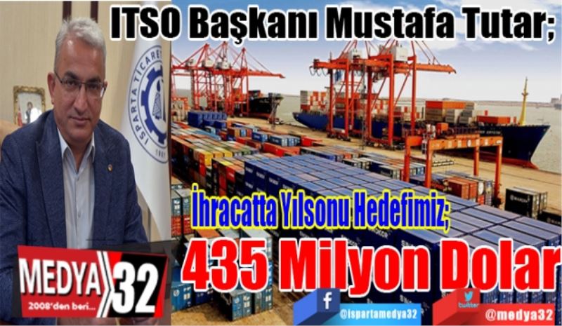 ITSO Başkanı Mustafa Tutar; 
İhracatta Yılsonu Hedefimiz; 
435 Milyon Dolar 
