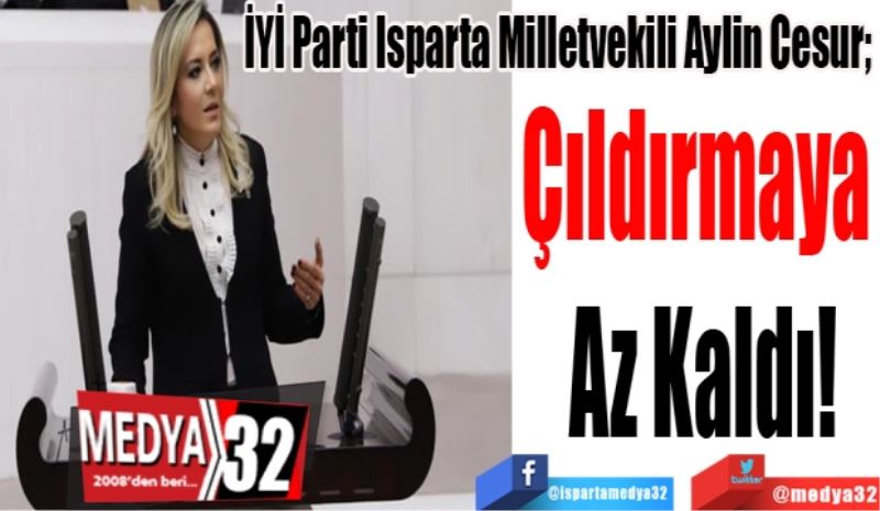 İYİ Parti Isparta Milletvekili Aylin Cesur; 
Çıldırmaya 
Az Kaldı!
