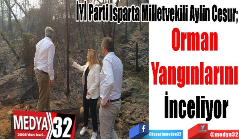 İYİ Parti Isparta Milletvekili Aylin Cesur; 
Orman 
Yangınlarını 
İnceliyor  
