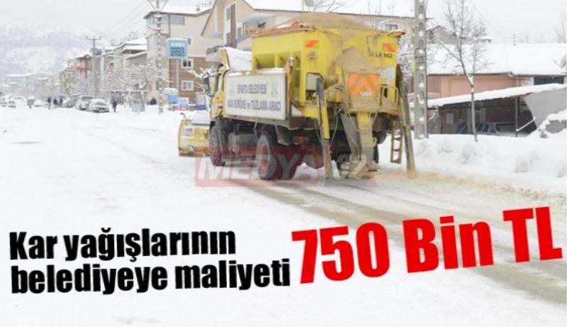 Kar yağışlarının belediyeye maliyeti 750 bin lira