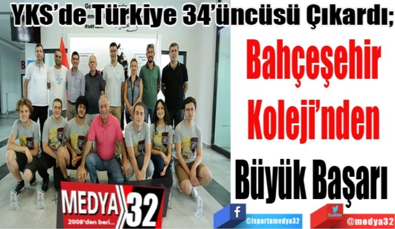 YKS’de Türkiye 34’üncüsü Çıkardı; 
Bahçeşehir
Koleji’nden
Büyük Başarı 

