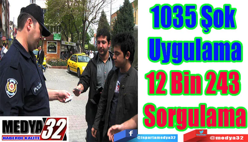 1035 Şok Uygulama 12 Bin 243 Sorgulama 