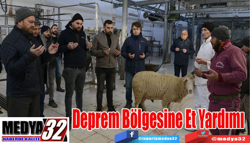 Vatandaşların bağışladığı hayvanların kesimi yapılarak deprem bölgesine gönderildi;  Deprem Bölgesine Et Yardımı 