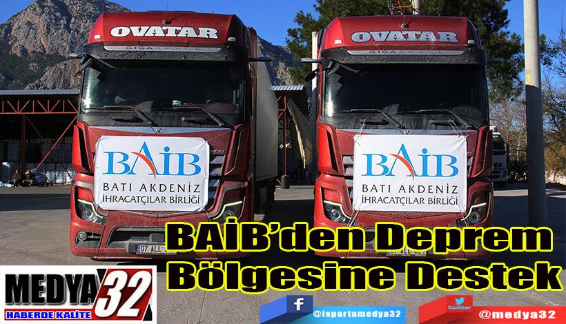 BAİB’den Deprem  Bölgesine Destek