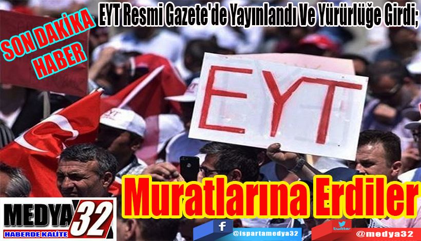 SON DAKİKA  HABER  EYT Resmi Gazete