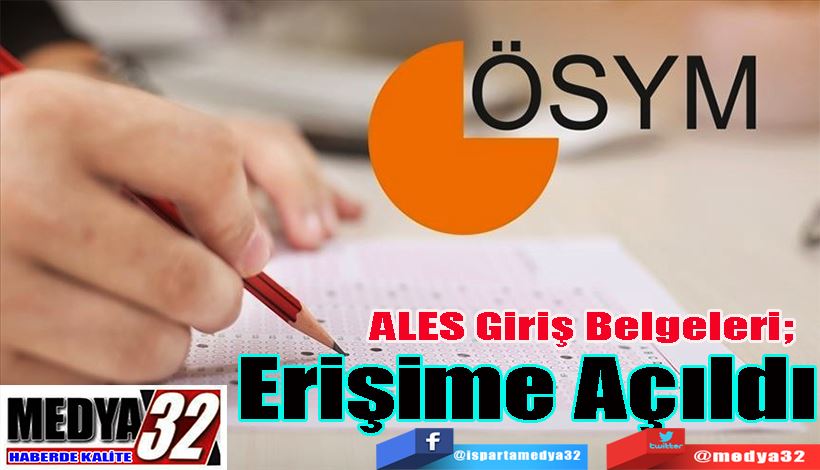 ALES Giriş Belgeleri;  Erişime Açıldı