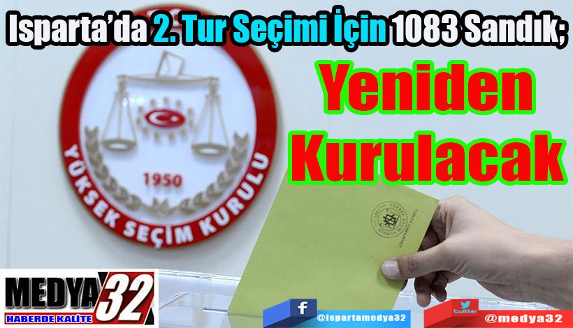 Isparta’da 2. Tur Seçimi İçin 1083 Sandık;  Yeniden Kurulacak 