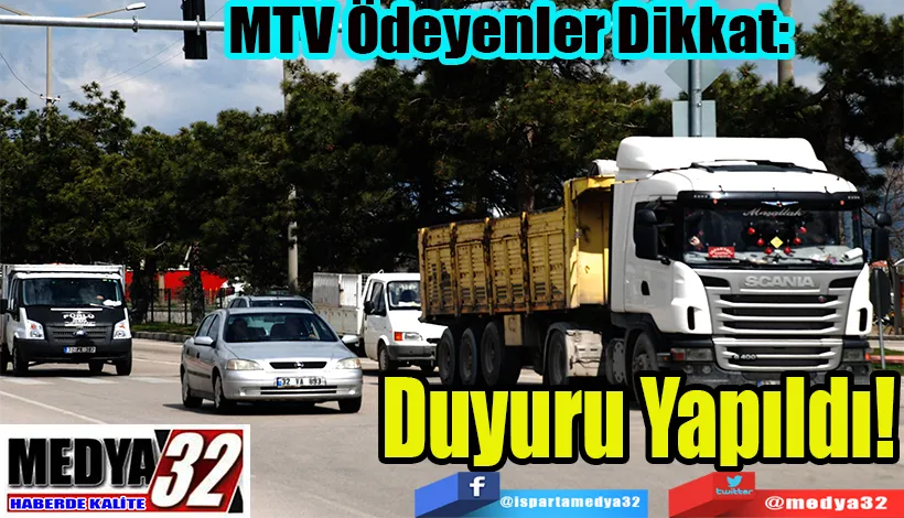 MTV Ödeyenler Dikkat:  Duyuru Yapıldı!