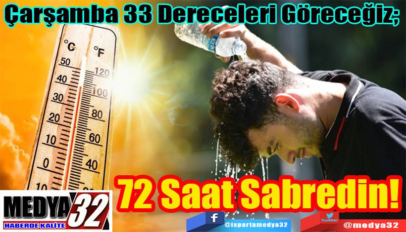 Çarşamba 33 Dereceleri Göreceğiz;  72 Saat Sabredin! 