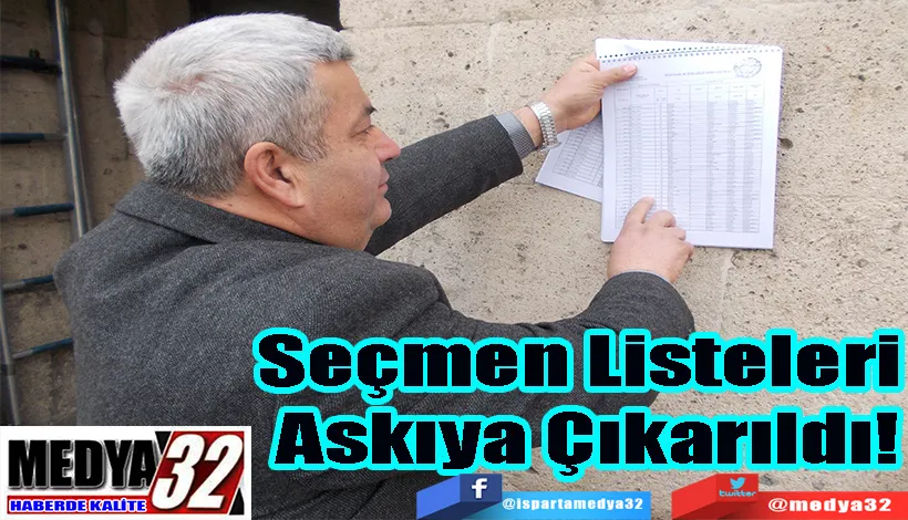 Seçmen Listeleri  Askıya Çıkarıldı!