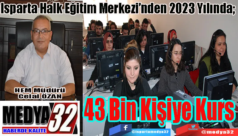 Isparta Halk Eğitim Merkezinden 2023 Yılında;  43 Bin Kişiye Kurs