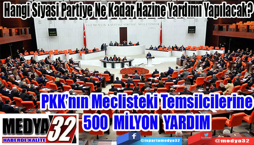 Hangi Siyasi Partiye Ne Kadar Hazine Yardımı Yapılacak? PKK’nın Meclisteki Temsilcilerine 500 MİLYON YARDIM 