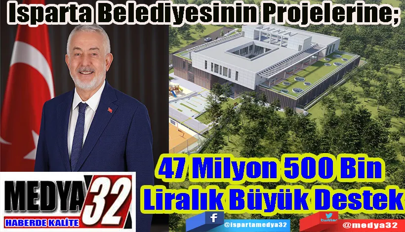 Isparta Belediyesinin Projelerine;  47 Milyon 500 Bin  Liralık Büyük Destek