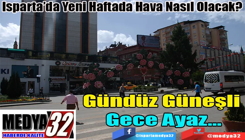 Isparta’da Yeni Haftada Hava Nasıl Olacak?  Gündüz Güneşli  Gece Ayaz…