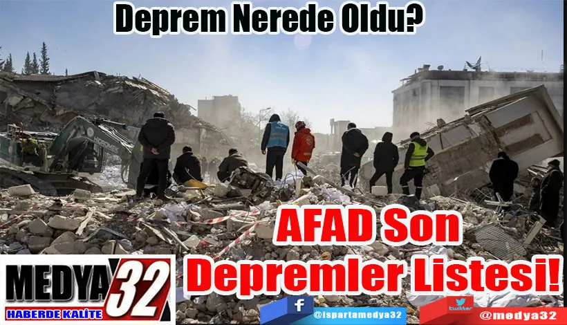 Deprem Nerede Oldu?  AFAD Son Depremler Listesi!