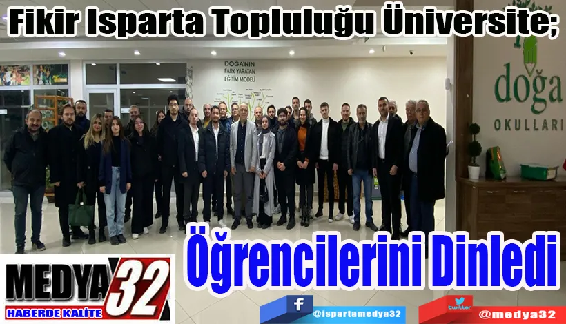 Fikir Isparta Topluluğu Üniversite;  Öğrencilerini Dinledi