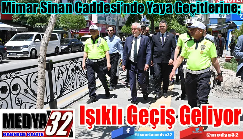 Mimar Sinan Caddesi’nde Yaya Geçitlerine;  Işıklı Geçiş Geliyor 
