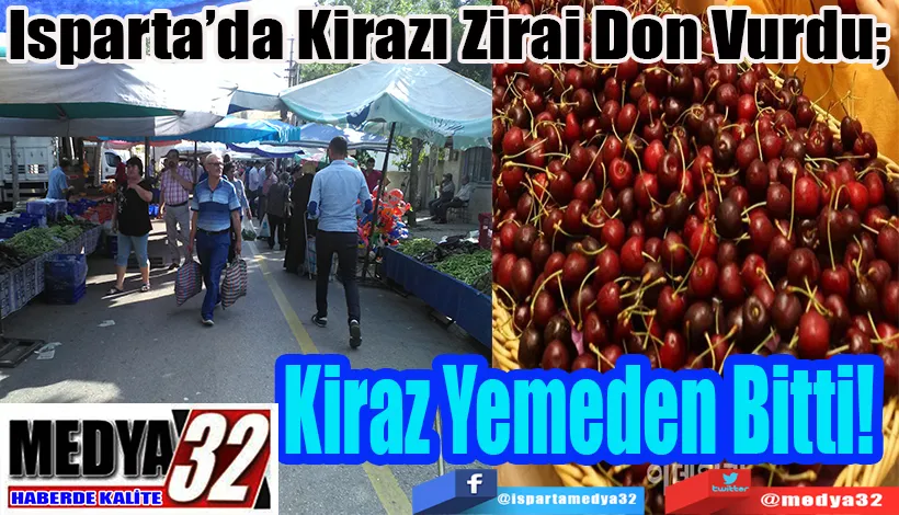 Isparta’da Kirazı Zirai Don Vurdu;  Kiraz Yemeden Bitti! 