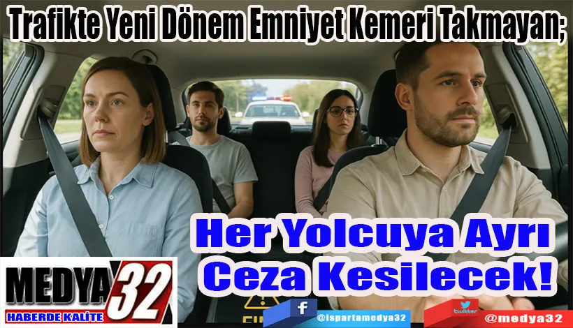 Trafikte Yeni Dönem Emniyet Kemeri Takmayan;  Her Yolcuya Ayrı  Ceza Kesilecek!