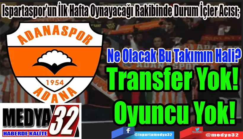 Ispartaspor’un İlk Hafta Oynayacağı Rakibinde Durum İçler Acısı;  Ne Olacak Bu Takımın Hali?  Transfer Yok!  Oyuncu Yok! 