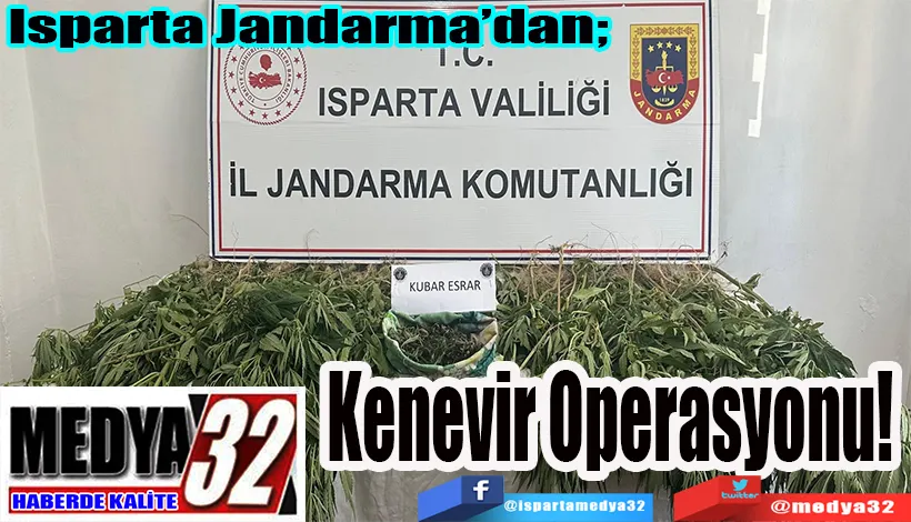 Isparta Jandarma’dan;  Kenevir Operasyonu! 