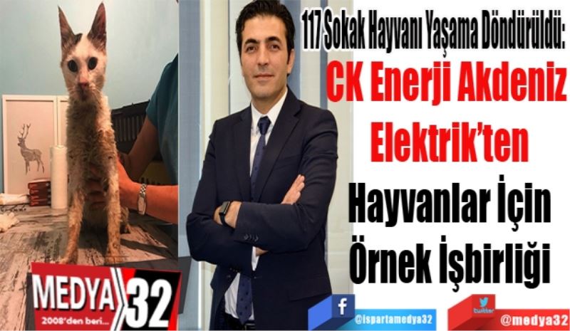 117 Sokak Hayvanı Yaşama Döndürüldü: 
CK Enerji Akdeniz 
Elektrik’ten
Hayvanlar İçin
Örnek İşbirliği 
