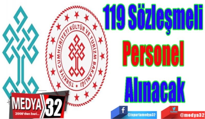 119 Sözleşmeli 
Personel 
Alınacak
