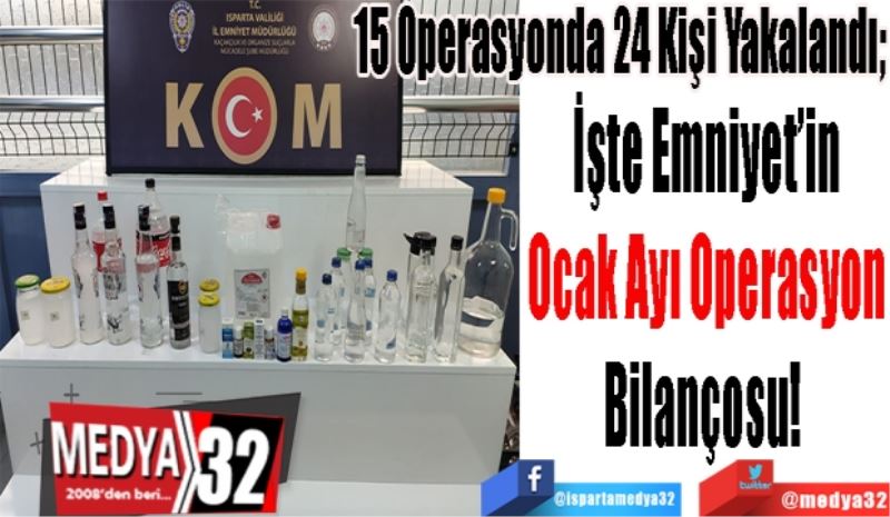 15 Operasyonda 24 Kişi Yakalandı; 
İşte Emniyet’in
Ocak Ayı Operasyon
Bilançosu! 
