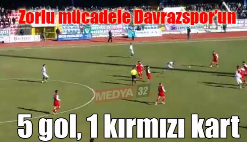 5 gol, 1 kırmızı kart! Zorlu mücadele Davrazspor