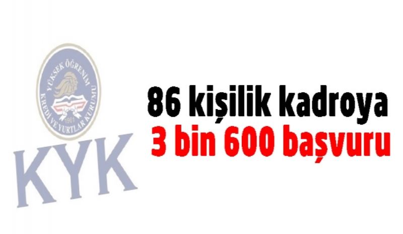 86 kişilik kadroya 3 bin 600 başvuru
