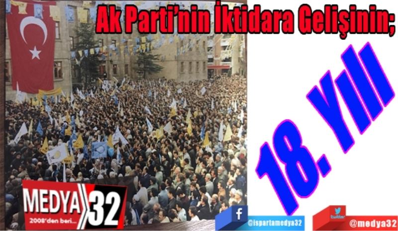 Ak Parti’nin İktidara Gelişinin; 
18. Yılı 
