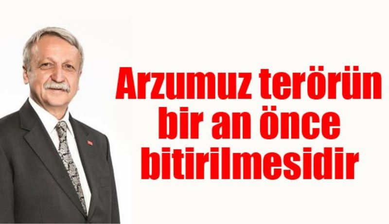 Arzumuz terörün bir an önce bitirilmesidir