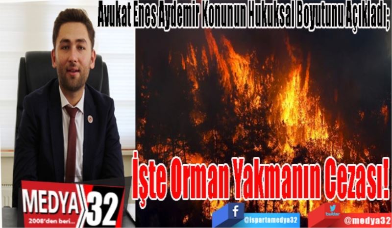 Avukat Enes Aydemir Konunun Hukuksal Boyutunu Açıkladı; 
İşte Orman 
Yakmanın
Cezası!
