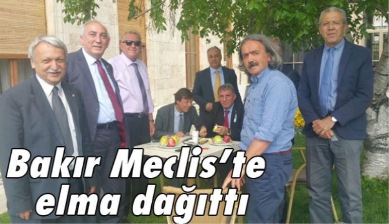 Bakır Meclis’te elma dağıttı