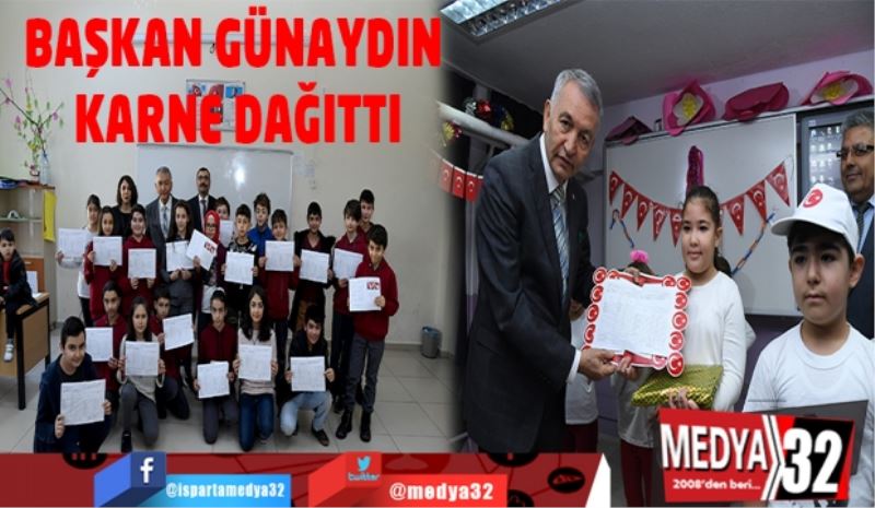 Başkan Günaydın karne dağıttı