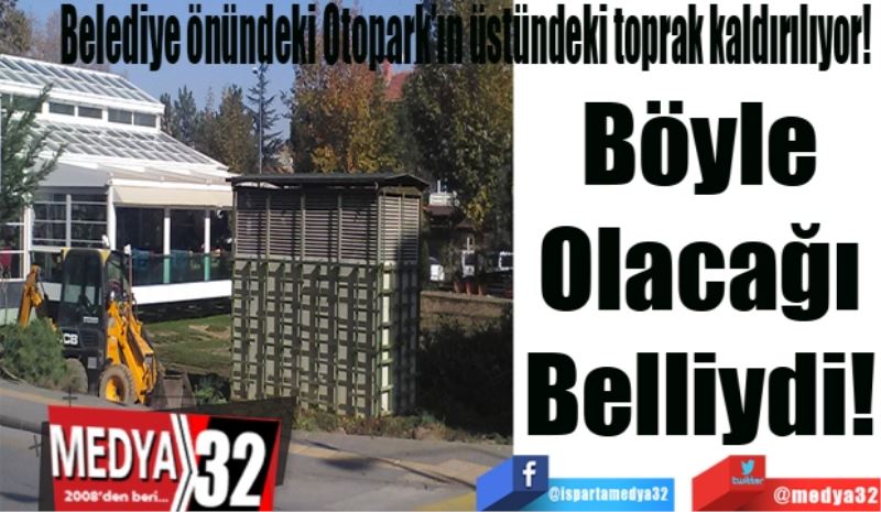 Belediye önündeki Otopark’ın üstündeki toprak kaldırılıyor! 
Böyle 
Olacağı 
Belliydi! 
