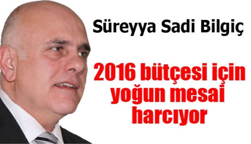 Bilgiç 2016 bütçesi için yoğun mesai harcıyor