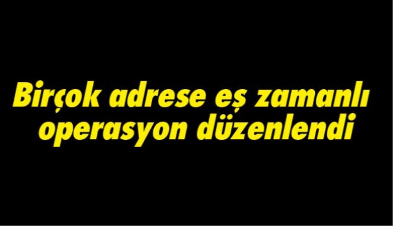 Birçok adrese eş zamanlı operasyon düzenlendi