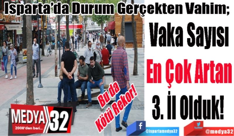 Bu da 
Kötü Rekor! 
Isparta’da Durum Gerçekten Vahim; 
Vaka Sayısı
En Çok Artan
3. İl Olduk! 
