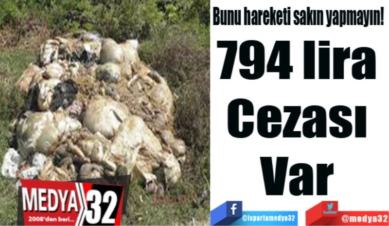 
Bunu hareketi sakın yapmayın! 
794 lira 
Cezası 
Var 
