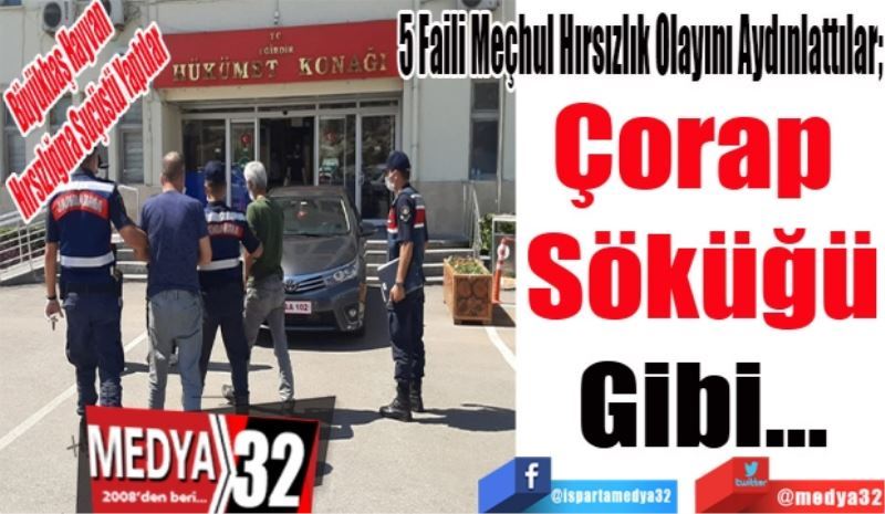 Büyükbaş Hayvan 
Hırsızlığına Suçüstü Yaptılar
5 Faili Meçhul Hırsızlık Olayını Aydınlattılar;
Çorap 
Söküğü
Gibi…
