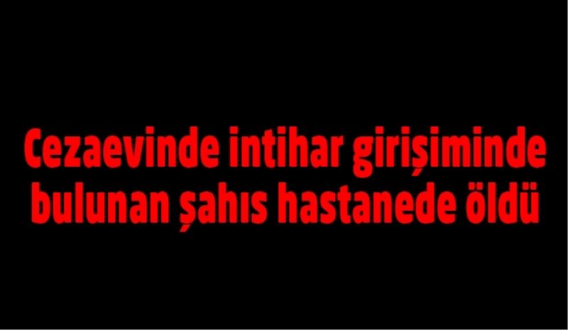 Cezaevinde intihar girişiminde bulunan şahıs hastanede öldü 